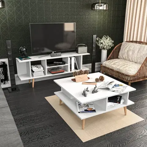 Konferenčné stolíky Konferenčný stolík Akya Coffee Table - White