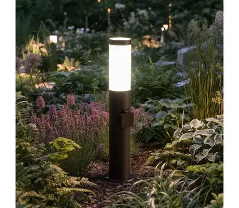 LED osvetlenie BRILAGI-LED stmievateľná vonkajšia lampa ELIA 1xE27/6W/230V 2700-6500K IP44 50 cm antracit BG5756+AI0042