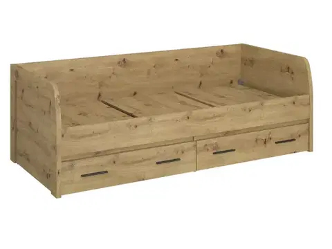 Postele KONDELA Airon 2S 90 jednolôžková posteľ s úložným priestorom dub artisan