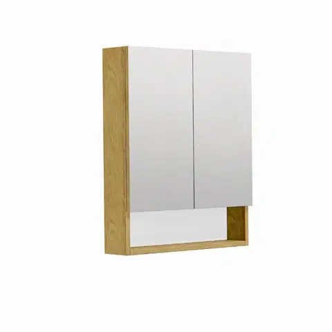 Kúpeľňový nábytok Zrkadlová skrinka SAT Cubeway 60x14x72 cm lamino dub hickory GALCU60DH GALCU60DH