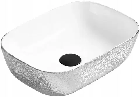 Umývadlá MEXEN - Rita umývadlo na dosku 45 x 32 cm biele / strieborné 21084555
