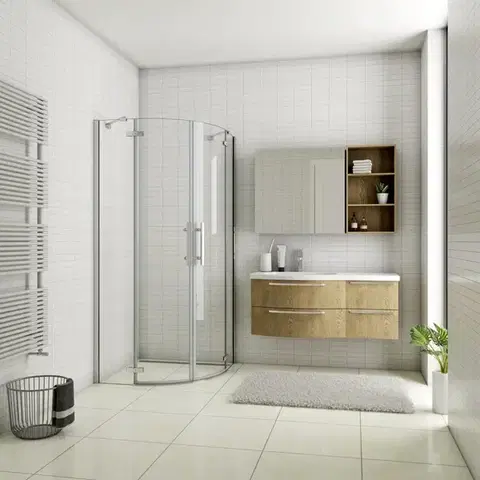 Sprchovacie kúty H K - Štvrťkruhový sprchovací kút MELODY S2 80x80 s dvojkrídlovými dverami, chróm, vrátane sprchovej vaničky z liateho mramoru MELODYS280/THOR-80Q