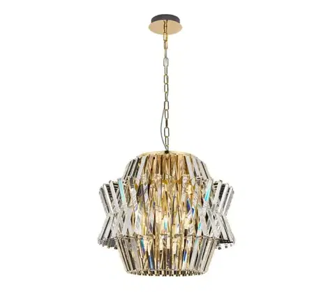 Svietidlá  Krištáľový luster na reťazi CROWN 12xE14/40W/230V zlatá ML0401