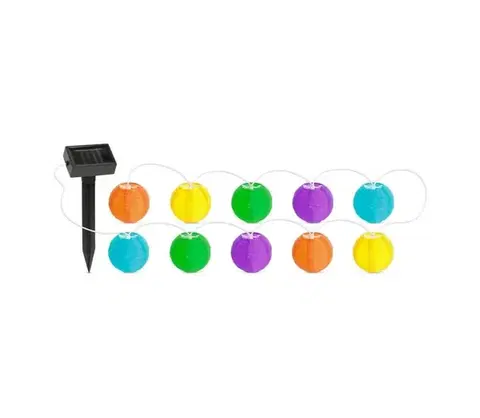 LED osvetlenie  LED Solárna reťaz 10xLED/1,2V 3,7m IP44 multicolor 11227B