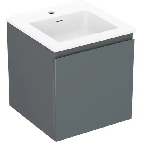 Kúpeľňový nábytok MEXEN/S - Orio kúpeľňová skrinka 45 cm s umývadlom Otis, 1 šuplík, grafit mat/biela mat 91A10-04547-1-BF66-W18M01