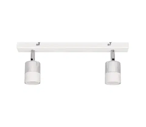 Svietidlá  LED Bodové svietidlo TUBSSON 2xGU10/4,8W/230V biela/lesklý chróm R-L 1166/2 WT+CH