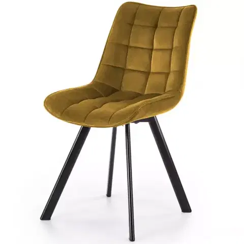 Čalúnené stoličky Stolička K332 Velvet/Kov žltá