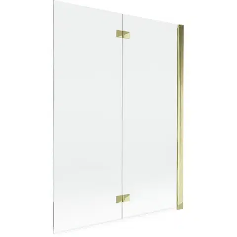 Sprchové dvere MEXEN - MIST vaňová zástena 130x150 cm 6mm 2-s, zlatá, číra, pravá 8A9-130-002-50-00-P