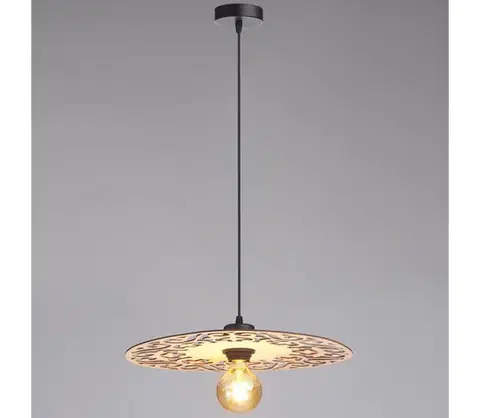 Svietidlá HEXE Luster na lanku FALCO 1xE27/60W/230V pr. 40 cm béžová 0712