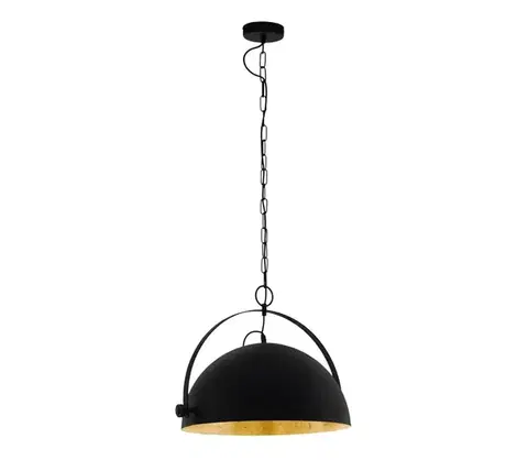Svietidlá Eglo 78441 - Luster na reťazi COVALEDA 1xE27/60W/230V čierna 78441