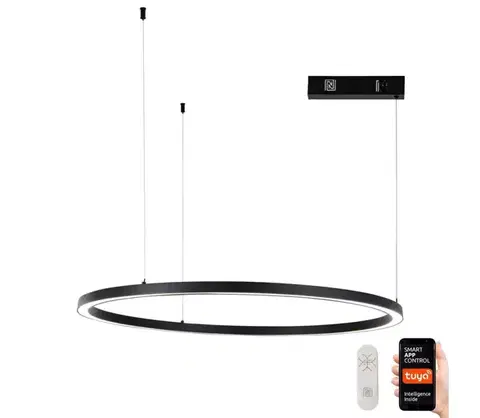 Svietidlá  NEO 07215L-LED Stmievateľný luster na lanku FINO 60W/230V 80cm čierna Tuya+DO 07215L