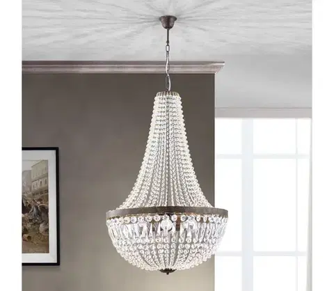 Svietidlá Orion HL 6-1497/6 - Krištáľový luster na reťazi ARILA 6xE27/60W/230V hnedá/patina HL 6-1497/6 Antik