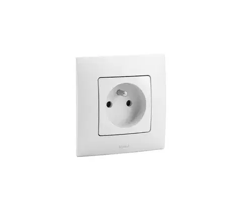 Predlžovacie káble Legrand - Domová zásuvka 250V/16A s rámčekom NILOE biela LR0028+LR0017