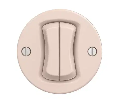 Predlžovacie káble Reblig - Retro dvojité tlačidlo bez rámika staroružové R/V2/TL2