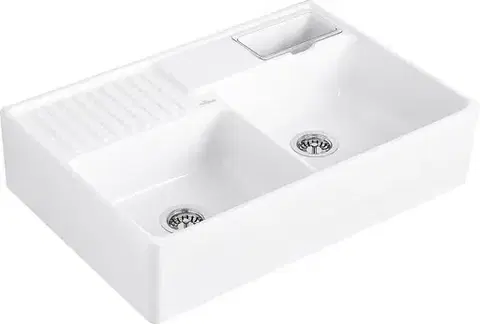 Kuchynské drezy Villeroy & Boch Double 895.2 biela keramika