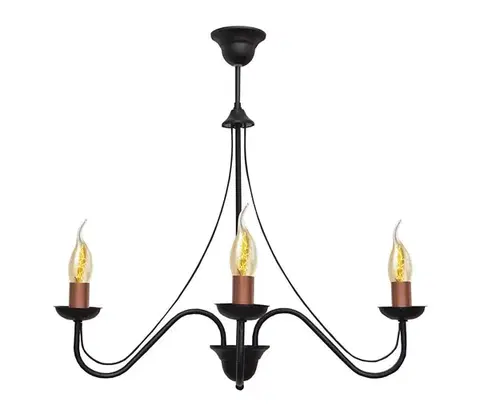 Svietidlá  Luster na tyči MALBO 3xE14/60W/230V W-2940/3 BK+BR