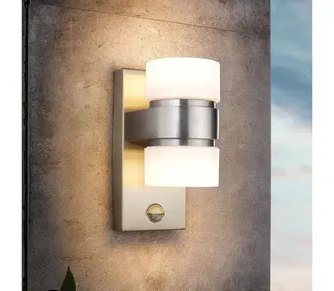 Záhradné lampy Eglo 96277 - LED Vonkajšie nástenné svietidlo s čidlom ATOLLARI 2xLED/6W 96277