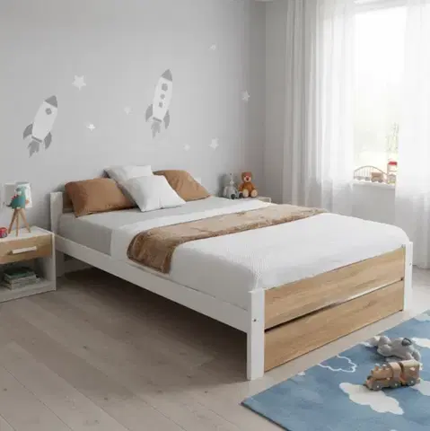 Postele Elvisia Posteľ LEA s matracom a roštom | 80 x 200 cm Farba: dub sonoma