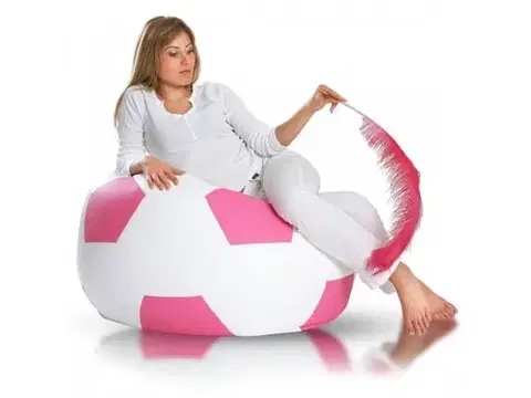 Sedacie vaky a kocky Sedací vak lopta sport l ekokoža 325l TiaHome - ružová