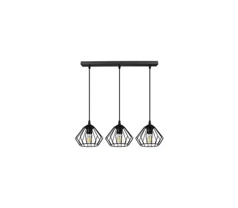 Svietidlá  Luster na lanku CEED 3xE27/60W/230V čierna 0791