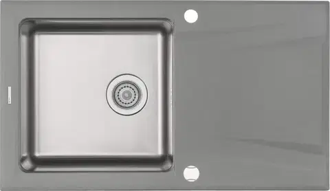 Kuchynské drezy DEANTE DEANTE - Prime šedá metalic - Granitovo - oceľový drez, 1 - bowl s odkvapkávačom ZSR_S113