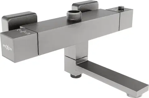 Kúpeľňové batérie MEXEN - Cube batéria termostatická vaňová/ sprchová grafit 77910-66