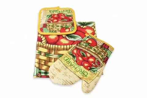 Chňapky MAKRO - Sada kuchynská textilná S/3, rôzne dekory