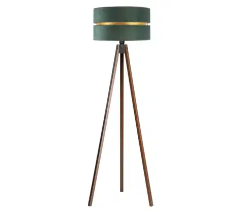 Lampy  - Stojacia lampa DUO 1xE27/60W/230V pr. 44 cm zelená/wenge AS0462+DU83556