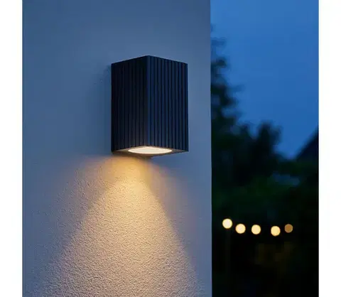 Svietidlá Brilliant - Vonkajšie nástenné svietidlo JELANI 1xGU10/10W/230V IP44 čierna 40915/06