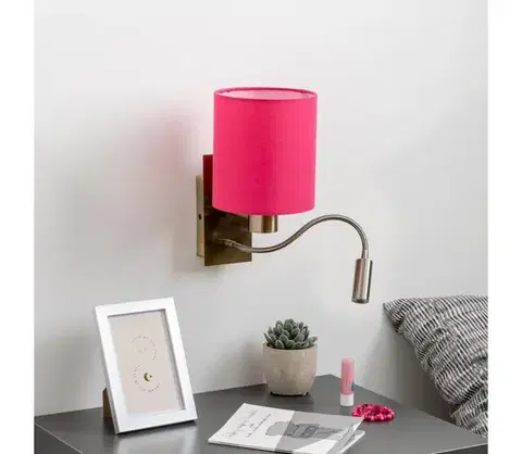 Svietidlá BRILAGI - LED Nástenná lampa NUBILA 1xE27/25W/230V + LED/3W mosadz/ružová BG1557+BG1577