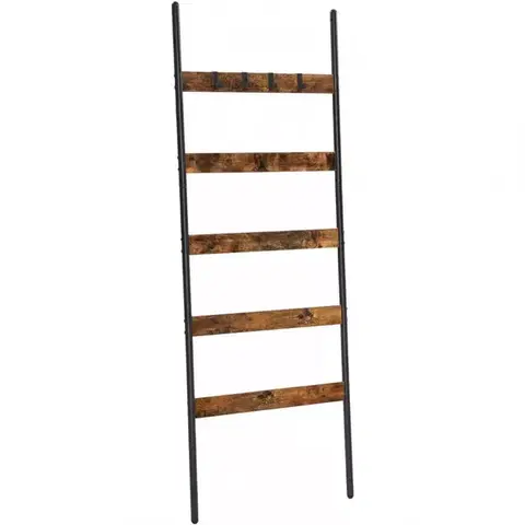 Vešiaky a háčiky na stenu Rebrík Rustic 2 hnedý/čierny 60x176 cm