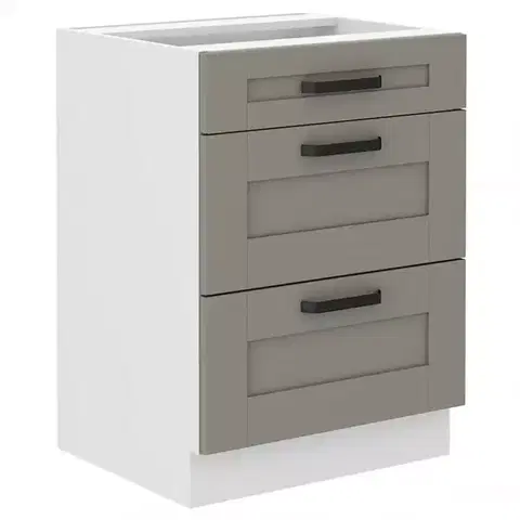 Kuchynské skrinky stojace Kuchynská skrinka Luna claygrey/biela 60D 3S BB