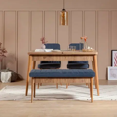 Jedálenské sety Jedálenský set s rozkladacím stolom a stoličkami (4 kusy) Vina 1048 - Dark Blue, Atlantic