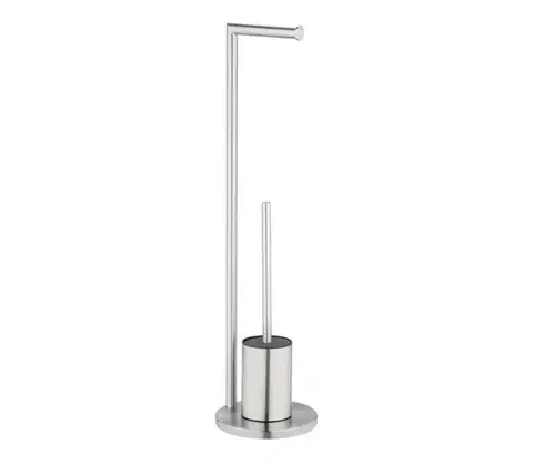 Svietidlá WENKO 25676100 - Súprava WC FERLA 18x69,5 cm, nerezová oceľ/saténový povrch 25676100