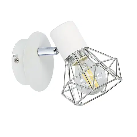 Nástenné svetlá Nástenná lampa 1X40W E14 biele tienidlo chróm VERVE