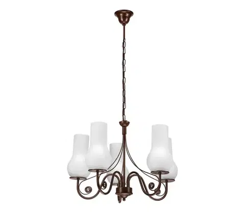 Svietidlá BRILAGI - LED Luster na reťazi COTTAGE 5xE14/40W/230V hnedá/biela BG1514+5xBG2270