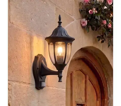 Záhradné lampy Rabalux 7837 - Vonkajšie nástenné svietidlo so senzorom MILANO 1xE27/60W/230V IP43 7837