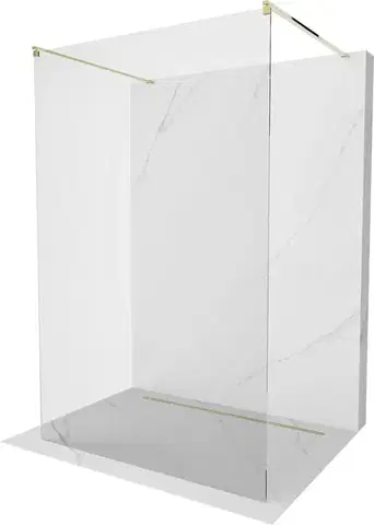 Sprchové dvere MEXEN/S - Kioto Sprchová zástena WALK-IN voľne stojaca 115 x 200, transparent 8 mm, zlatá 800-115-002-50-00
