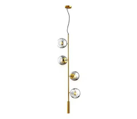 Svietidlá Eurolamp Luster na lanku 4xE27/10W/230V zlatá 144-20001