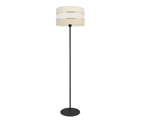 Lampy  Stojacia lampa HELEN 1xE27/15W/230V krémová/čierna/zlatá S-0803/1 BK-B +EC+GO+MAT