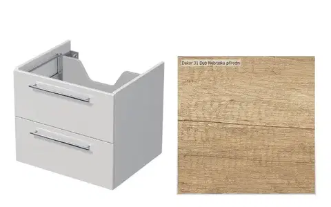 Kúpeľňový nábytok Kúpeľňová skrinka pod dosku s 2 zásuvkami Naturel Ratio 80x56x50 cm dub Nebraska prírodná ZB802Z56.31 ZB802Z56.31