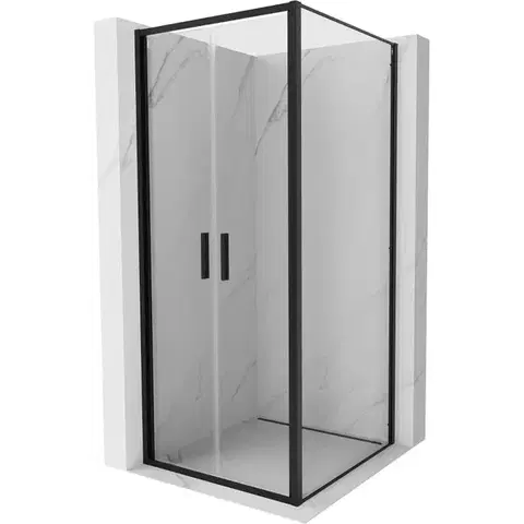 Sprchovacie kúty MEXEN/S - Exo sprchovací kút dvere krídlové 100 x 100, transparent, čierna 814-100-100-70-00