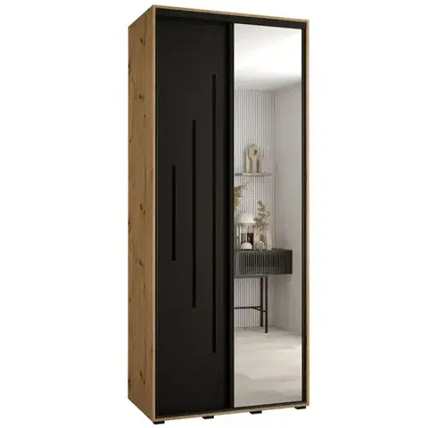 Šatníkové skrine Skriňa 45 Canaris 13 100 artisan/čierna/čierna