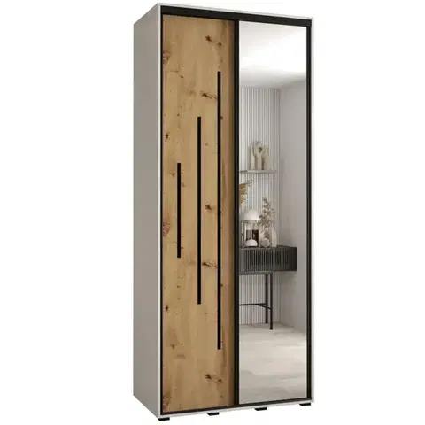 Šatníkové skrine Skriňa 45 Canaris 13 110 biela/artisan/čierna