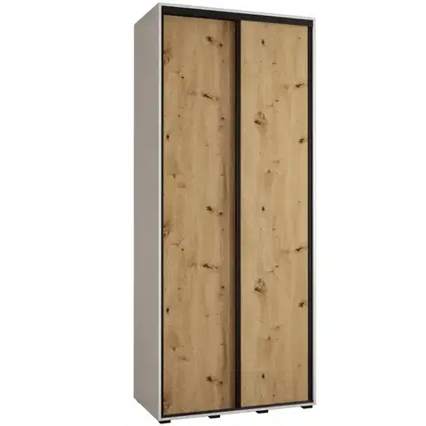 Šatníkové skrine Skriňa 45 Canaris 1 100 biela/artisan/čierna