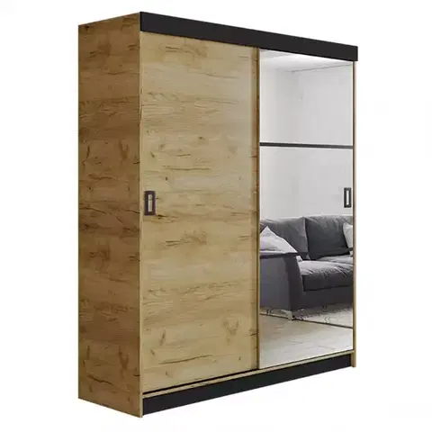 Spálňové šatníkové skrine Skriňa Retro 138 5L craft / Dvierka craft