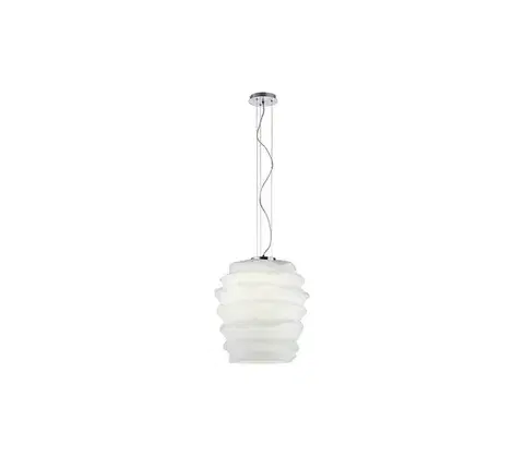 Svietidlá Redo 01-1142 - Luster na lanku MAGMA 1xE27/42W/230V, priemer 38 cm, lesklý chróm/biela 01-1142