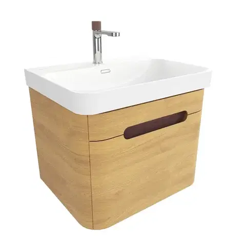 Kúpeľňový nábytok Kúpeľňová skrinka s umývadlom SAT Fusion 57,5x43x45 cm dub medový mat SATFUSION60DMUBA SATFUSION60DMUBA