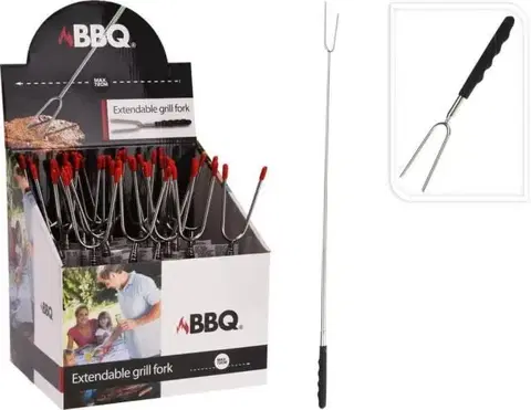 Grilovacie náradie Kinekus Vidlica grilovacia, ražeň, teleskopická, 72cm