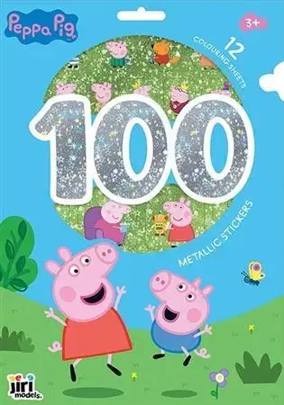 Pre deti a mládež - ostatné 100 metalických samolepiek s maľovankovými listami Peppa
